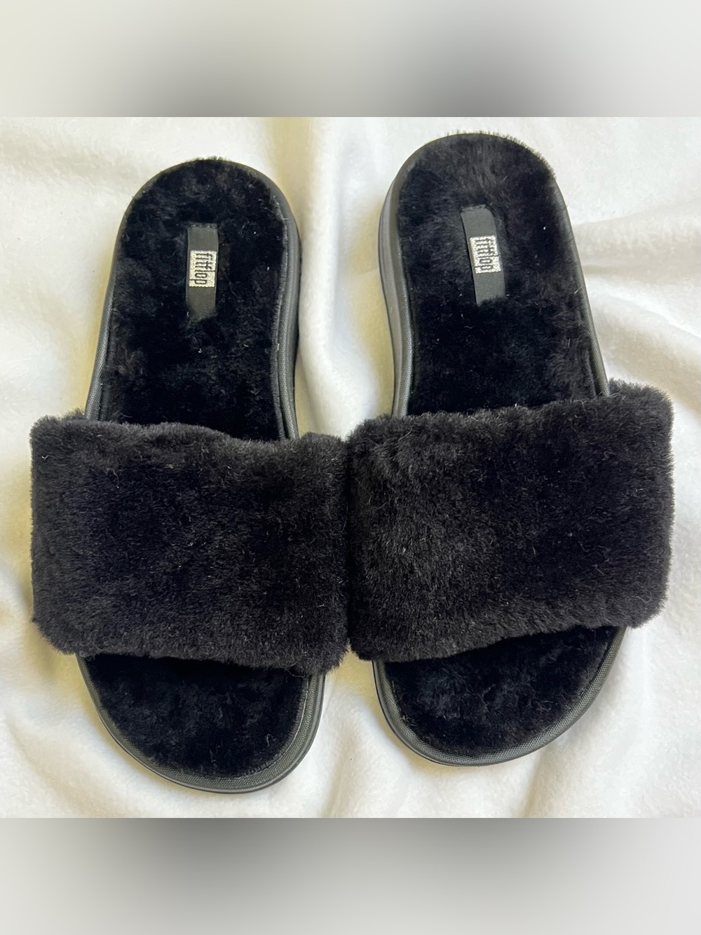 FITFLOP * NWOB Black Fur Slippers